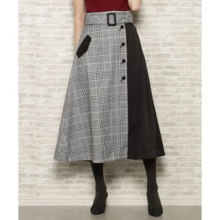 ウィルセレクション(WILLSELECTION)のwillselection♡チェックミックストレンチロングスカート♡S♡タグ付き(ひざ丈スカート)