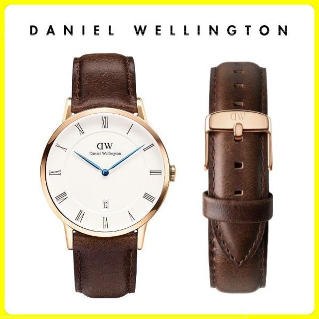 Daniel Wellington(ダニエルウェリントン)の【国内保証付】ダニエルウェリントン 38mm ゴールド ブラウン メンズの時計(腕時計(アナログ))の商品写真