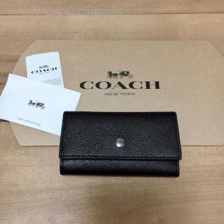 コーチ(COACH)の【新品】最新作★ COACH キーケース 人気 ブラック レザー(キーケース)