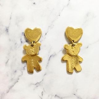 ロキエ(Lochie)のVintage ＊ FDC ＊ flat teddy bear earring(イヤリング)