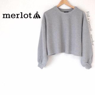 メルロー(merlot)のmerlot バルーン袖リブニット ＊グレー(ニット/セーター)