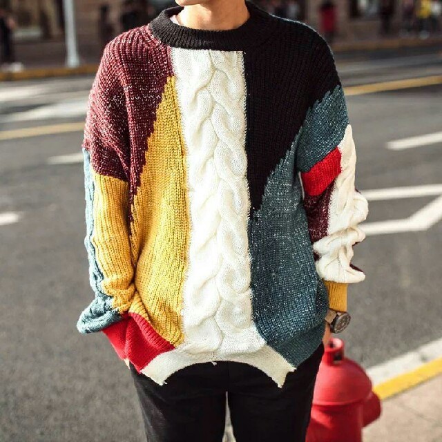 カラフルな色使いがかっこいいメンズのセーター, | フリマアプリ ラクマ