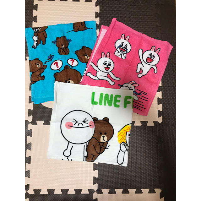 LINE FRIENDSタオル3枚セット エンタメ/ホビーのアニメグッズ(タオル)の商品写真