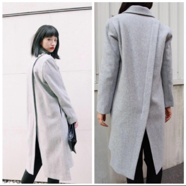 CLANE BACK CROSS COAT  クラネ  コート  グレー レディースのジャケット/アウター(ロングコート)の商品写真