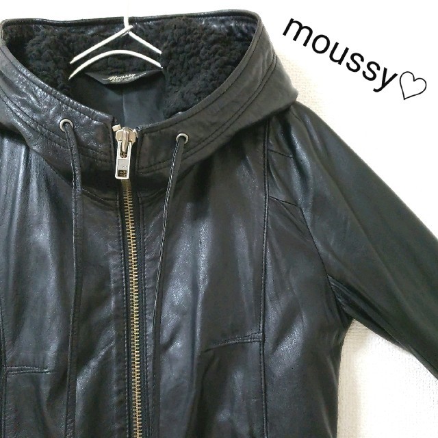 かっこいい系(*´∀`) moussy マウジー ラムレザージャケット 革ジャン