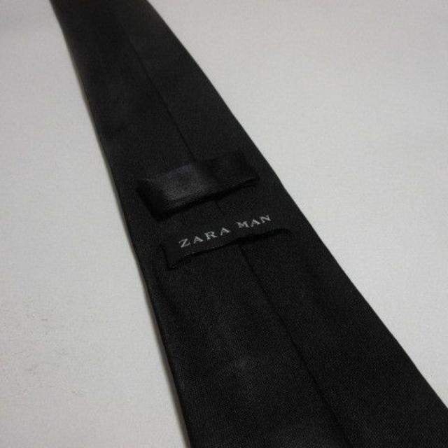 ZARA(ザラ)のザラ ネクタイ ブラック 無地 中古 冠婚葬祭 メンズのファッション小物(ネクタイ)の商品写真