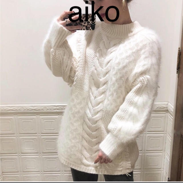SNIDEL 2018 ケーブル ブロッキング ニット ワンピース - ニット/セーター
