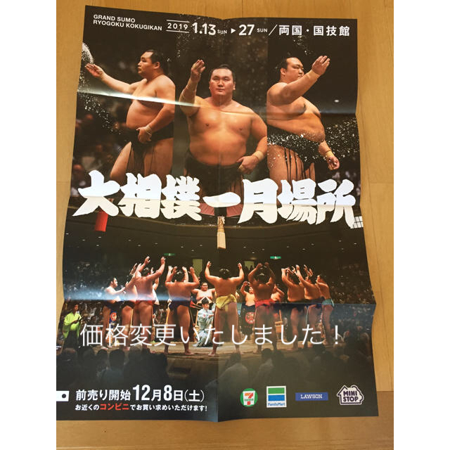 大相撲 2019年1月場所 ポスター B2サイズ1枚 チケットのスポーツ(相撲/武道)の商品写真