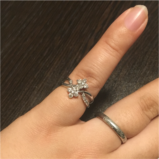 【K18GW】♡フラワー♡リング 指輪