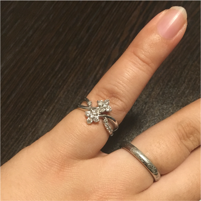 【K18GW】♡フラワー♡リング 指輪 レディースのアクセサリー(リング(指輪))の商品写真