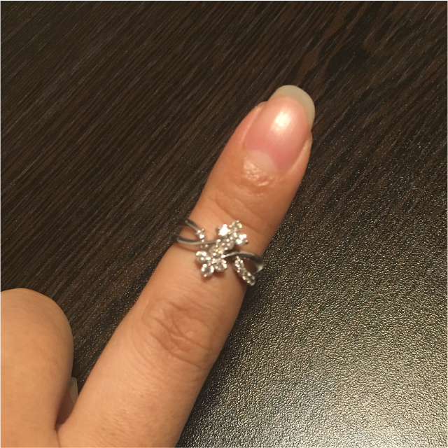 【K18GW】♡フラワー♡リング 指輪 レディースのアクセサリー(リング(指輪))の商品写真