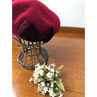 【BEAURANCE.mikayo matsushima】おリボンベレー帽レッド(ハンチング/ベレー帽)