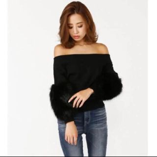 リエンダ(rienda)のRIENDA Faux Fur SLV Knit TOP(ニット/セーター)