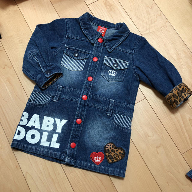 BABYDOLL(ベビードール)のデニム ワンピース つなぎ キッズ/ベビー/マタニティのキッズ服女の子用(90cm~)(ワンピース)の商品写真