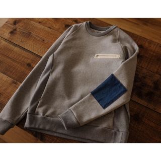 サンシー(SUNSEA)のSUNSEA 16AW デニムパッチスウェット グレー サイズ2(スウェット)