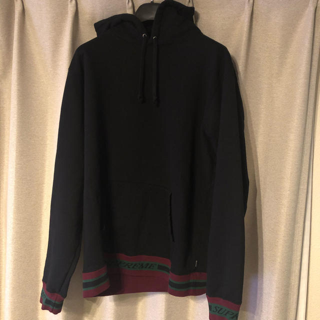 激安Striped Rib Hooded Sweatshirt パーカー L 黒