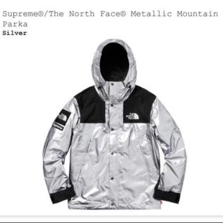 シュプリーム(Supreme)のsupreme north face 銀 M silver  代官山購入(マウンテンパーカー)