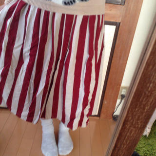 スタディオクリップ(STUDIO CLIP)の赤ストライプスカート(ロングスカート)