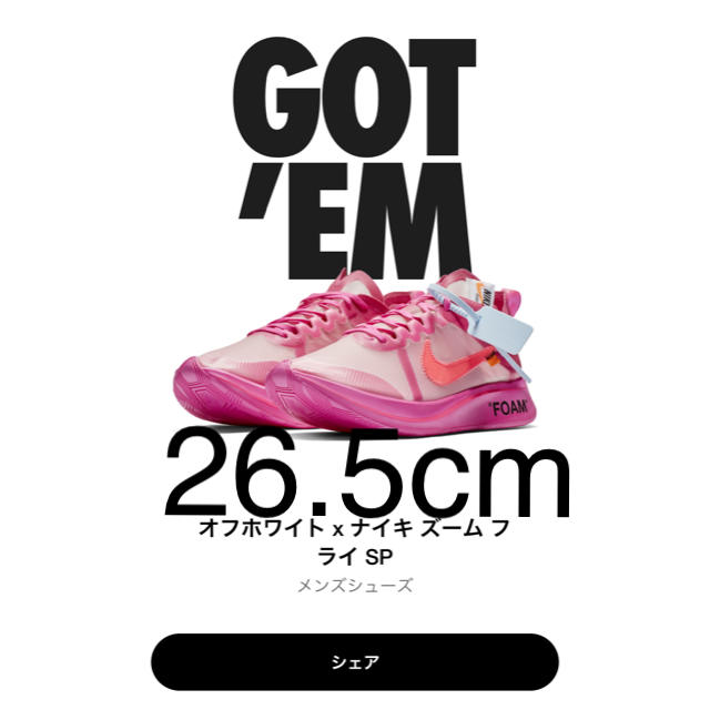 OFF-WHITE x NIKE ZOOM FLY オフホワイト ズームフライ