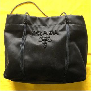 プラダ(PRADA)のPRADA プラダ☆ビーズ付ミニトートバック☆美品(ハンドバッグ)