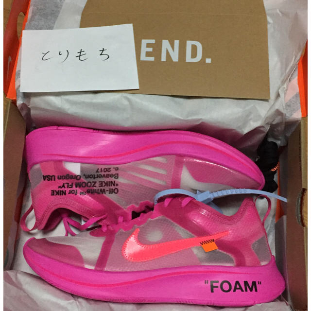 NIKE(ナイキ)のOff-White ZOOM FLY TulipPink 27.5cm メンズの靴/シューズ(スニーカー)の商品写真