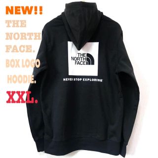 ザノースフェイス(THE NORTH FACE)のXXL相当 新品 ☆ ノースフェイス BOXロゴ パーカー メンズ XL 黒(パーカー)