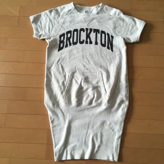 ドゥーズィエムクラス(DEUXIEME CLASSE)のBROCKTON 半袖 スウェット ワンピース ドゥージィエム トレーナー 美品(トレーナー/スウェット)