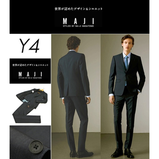 アオキ(AOKI)のY4（W74）新品MA-JI MASATOMO スリーピーススーツ紺定価7.9万(セットアップ)