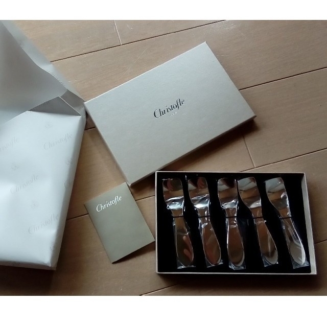 新品 クリストフル アイスクリーム スプーン5本 Christofleの 新品 クリストフル アイスクリーム スプーン5本 Christofleの