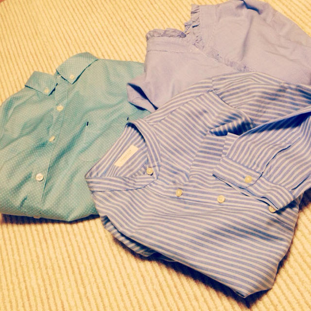 blue shirts 3sets＊ レディースのトップス(シャツ/ブラウス(半袖/袖なし))の商品写真