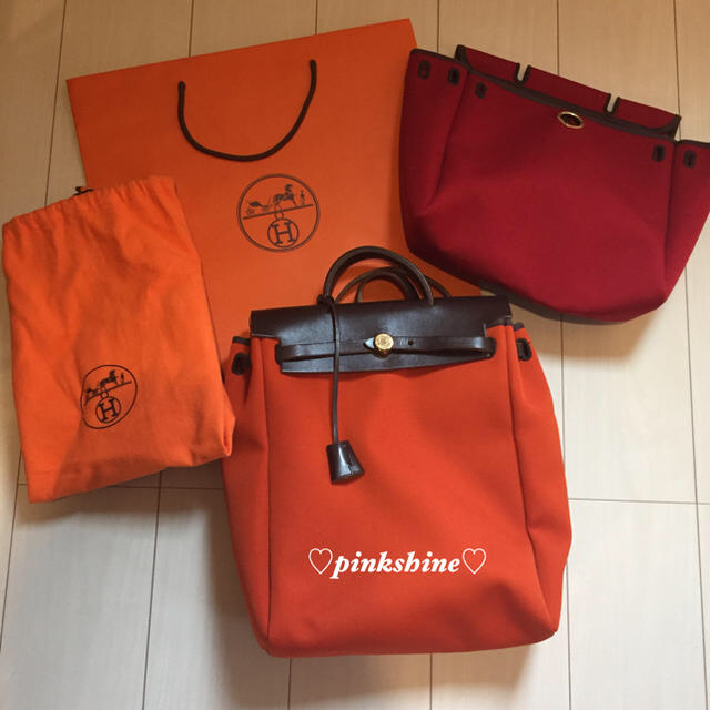 HERMES HERBAG アドPMリュック/レア色orange×red