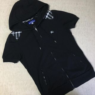 バーバリー(BURBERRY)の(38)■バーバリー/BURBERRY■黒/半袖/パーカー/ジップアップ(パーカー)