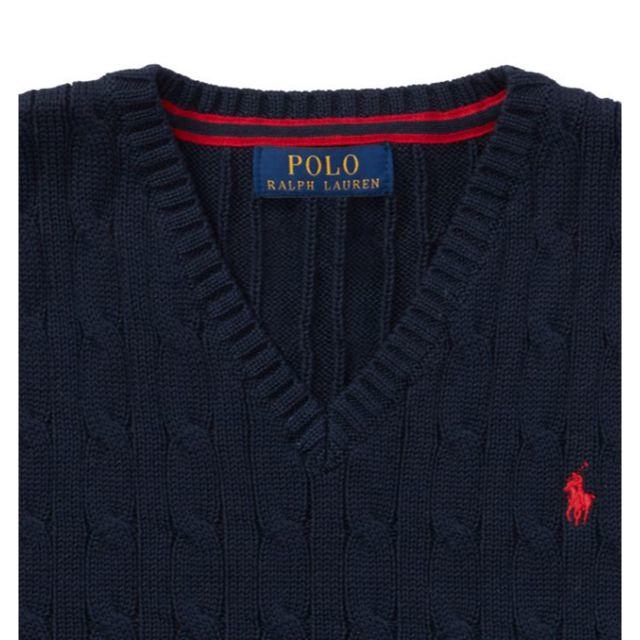 Ralph Lauren(ラルフローレン)の☆新品☆140 ラルフローレン クラシックケーブル ベスト ネイビー 5727 キッズ/ベビー/マタニティのキッズ服男の子用(90cm~)(ニット)の商品写真