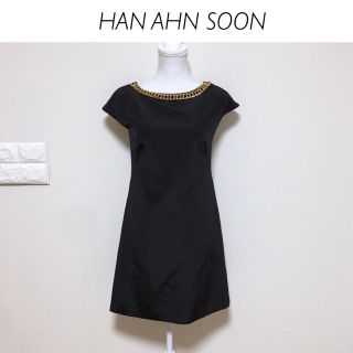 ハンアンスン(HAN AHN SOON)の【1回のみ着用】日本製★HAN AHN SOON ネックレス風ワンピース(ひざ丈ワンピース)