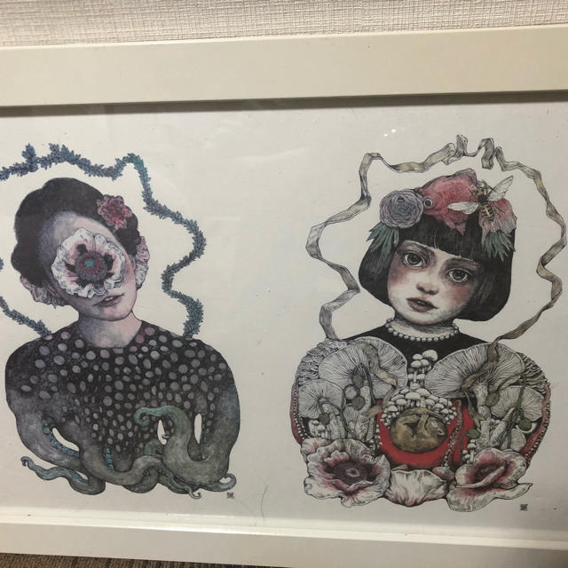 ヒグチユウコ 額入り 複写 エンタメ/ホビーの美術品/アンティーク(絵画/タペストリー)の商品写真