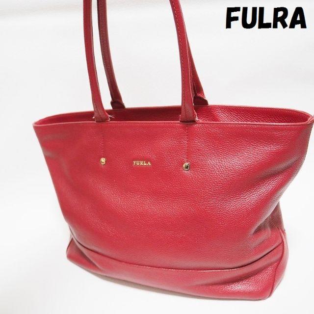 【人気】FULRA/フルラ 正規品 レザートートバッグ レッド