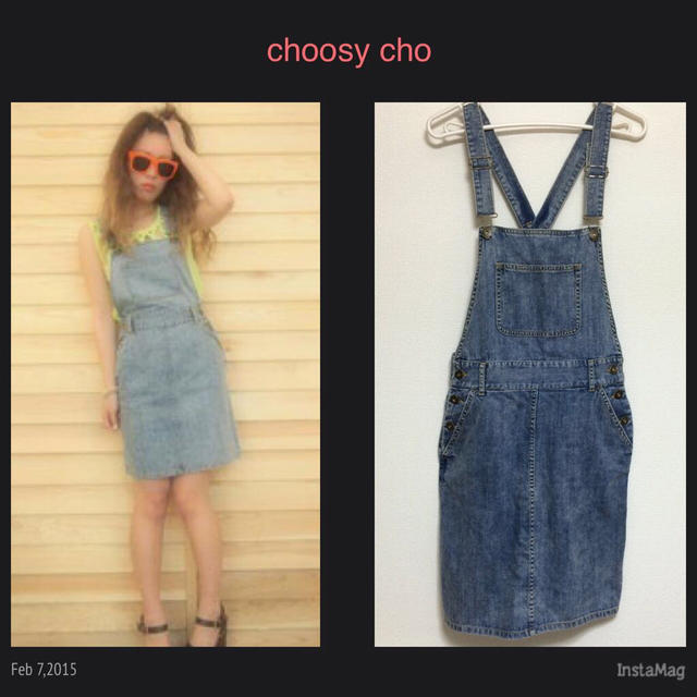 choosy chu(チュージーチュー)のchoosy chuデニムスカートサロペ レディースのワンピース(ひざ丈ワンピース)の商品写真