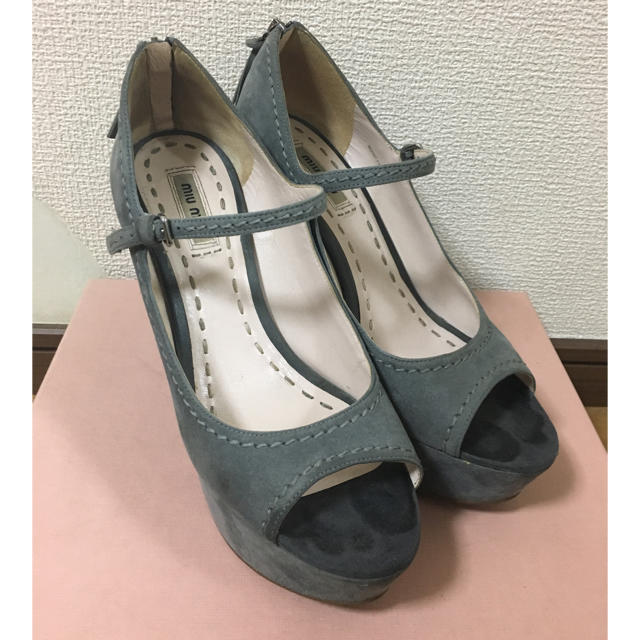 miumiu ミュウミュウ 靴 スエード パンプス サンダル 24cm