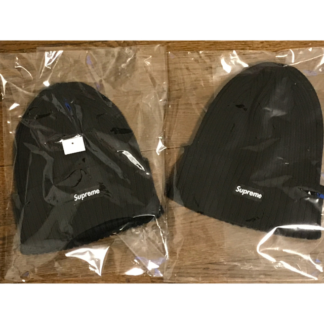 Black新品 Supreme Overdyed Ribbed Beanie Black黒