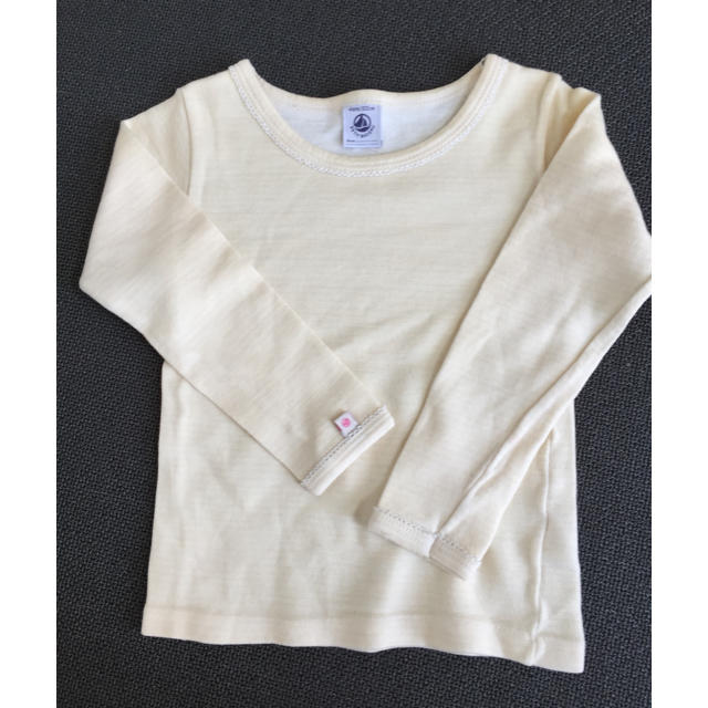 PETIT BATEAU(プチバトー)のプチバトー ウール＆コットン w&c 長袖Ｔシャツ 肌着 4ans 100 キッズ/ベビー/マタニティのキッズ服女の子用(90cm~)(下着)の商品写真