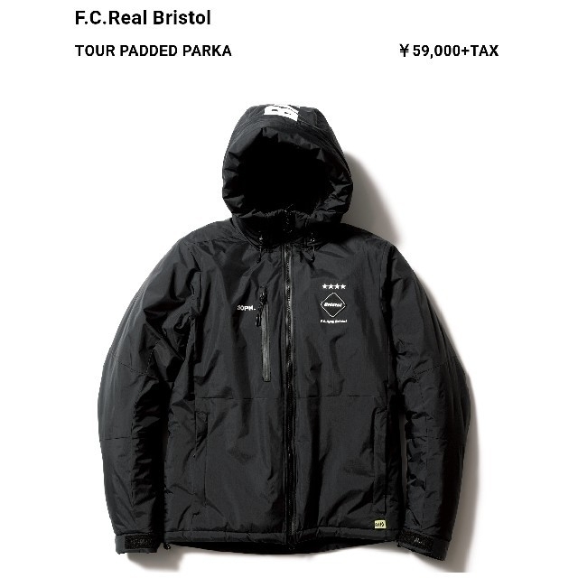 F.C.R.B.(エフシーアールビー)のまっくさん専用 FCRB TOUR PADDED PARKA  M BLACK メンズのジャケット/アウター(ダウンジャケット)の商品写真