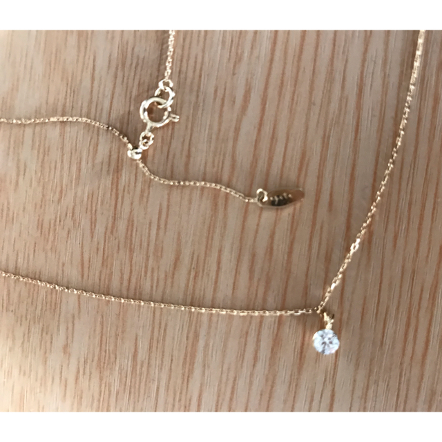 【美品】agete ミステリーセッティング 0.1ct ネックレス