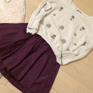 ザラ(ZARA)のビジュ付きトップス♡(トレーナー/スウェット)