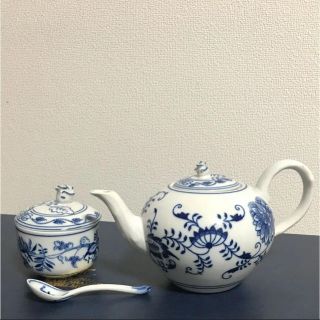 マイセン(MEISSEN)のカールスバード ブルーオニオン ティーポット シュガーポット(食器)