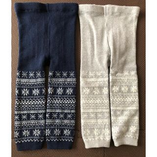 ユニクロ(UNIQLO)のユニクロ ニット レギンス 80cm 二枚組(靴下/タイツ)