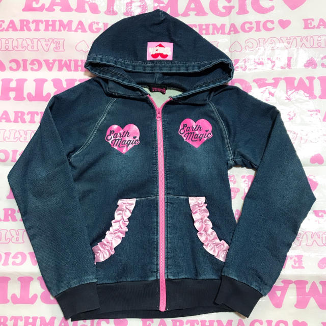 EARTHMAGIC(アースマジック)のEARTHMAGIC アースマジック   デニムパーカー キッズ/ベビー/マタニティのキッズ服女の子用(90cm~)(ジャケット/上着)の商品写真