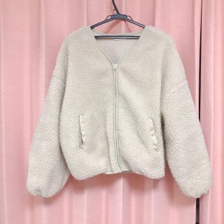 ナチュラルクチュール(natural couture)のボアブルゾン ホワイト(ブルゾン)