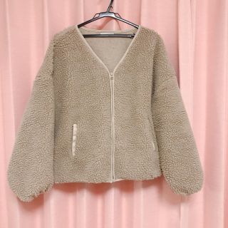 ナチュラルクチュール(natural couture)のボアブルゾン ベージュ(ブルゾン)