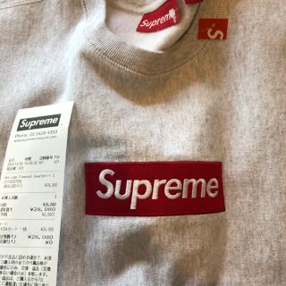 シュプリーム(Supreme)の18aw supreme boxlogo crewneck gray s(スウェット)