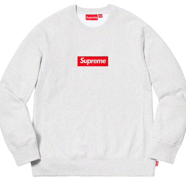 シュプリーム supreme box logo スウェット アッシュグレー（S)